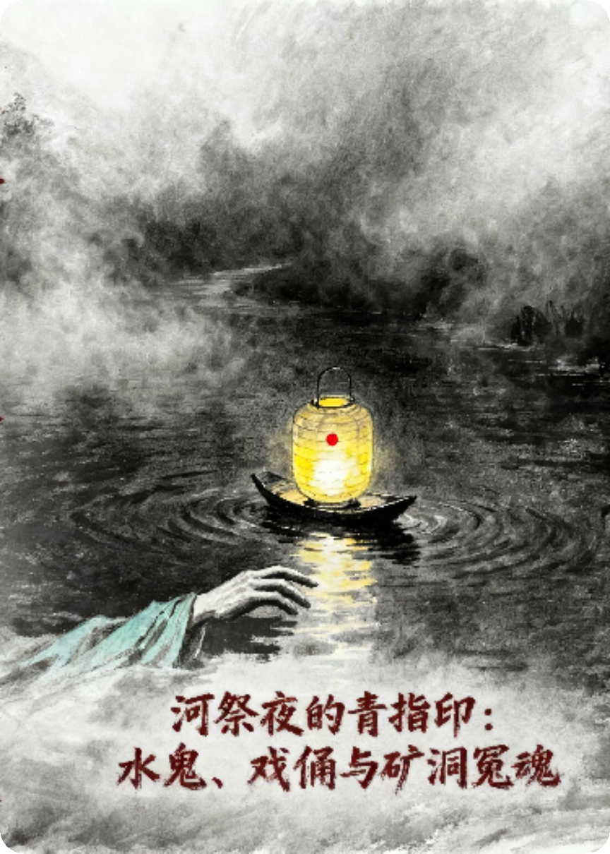 河祭夜的青指印：水鬼、戏俑与矿洞冤魂