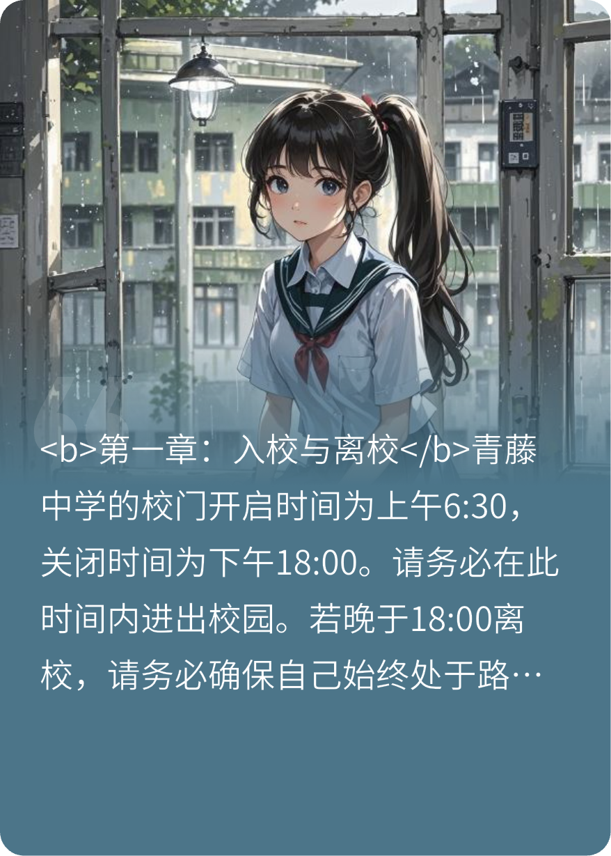 《青藤中学学生守则》