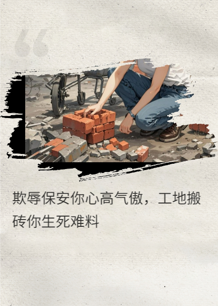 欺辱保安你心高气傲，工地搬砖你生死难料