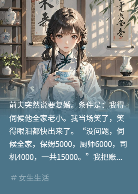 前夫要我当免费保姆？我把账单甩他脸上让他家破人亡