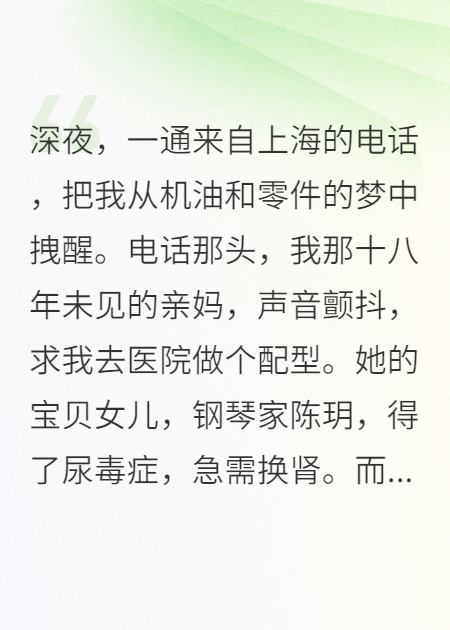 捐肾前夕，我亲手送豪门母亲上审判席