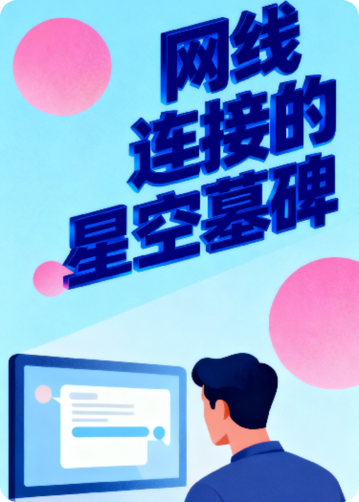 网线连接的星空墓碑