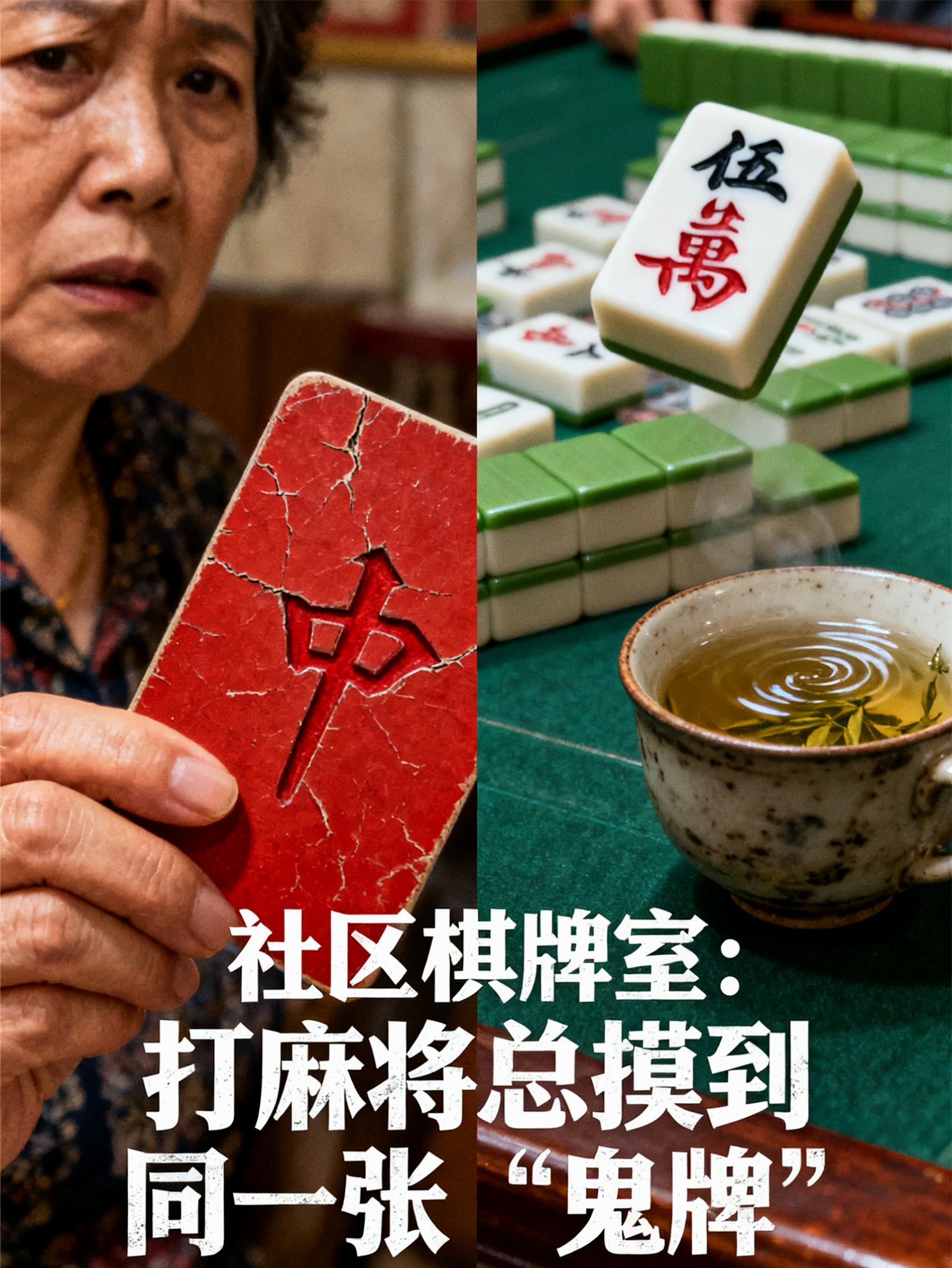 社区棋牌室：打麻将总摸到同一张“鬼牌”