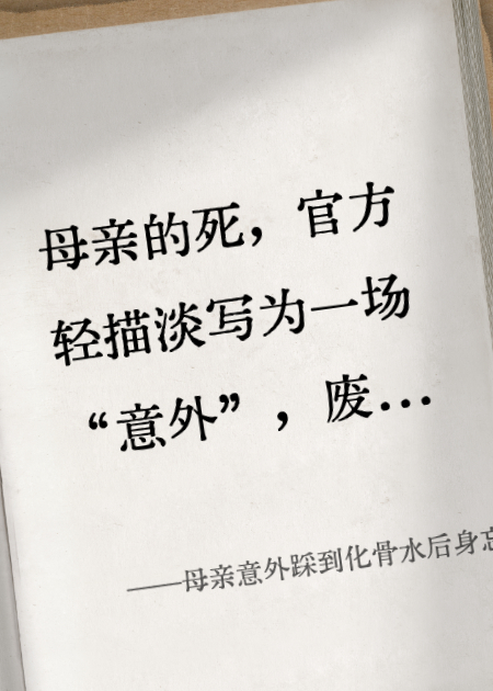 母亲意外踩到化骨水后身忘，系统告诉我真相