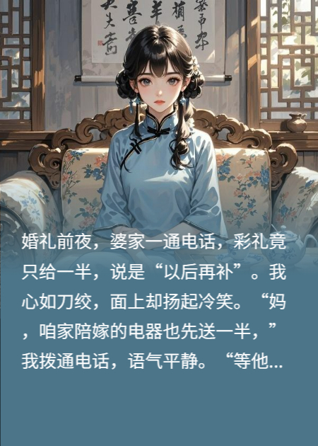 婆家彩礼减半，我：尾款结清，陪嫁就到