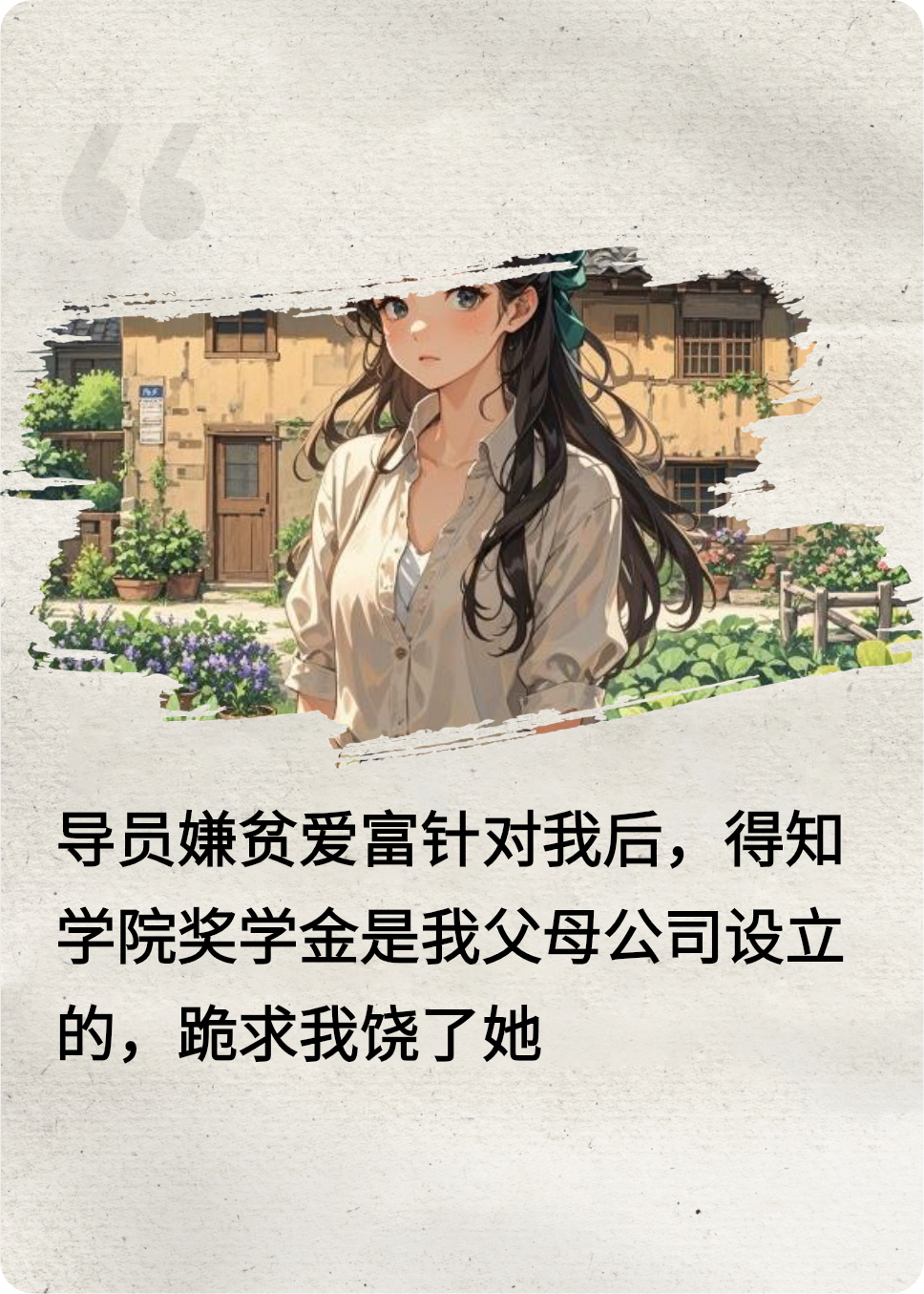 嫌贫爱富针对我的导员跪求我饶了她