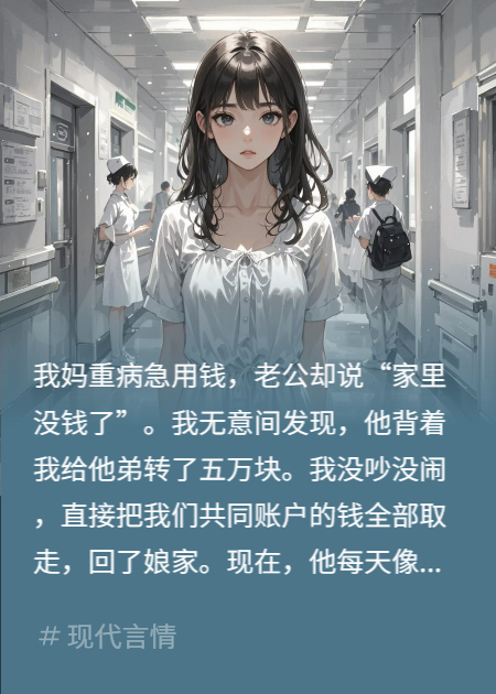 他偷给弟五万，却说没钱救我妈，我清空账户，他悔青了