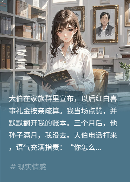 大伯定规矩礼金按亲疏，他孙子满月我没去：你还欠三百