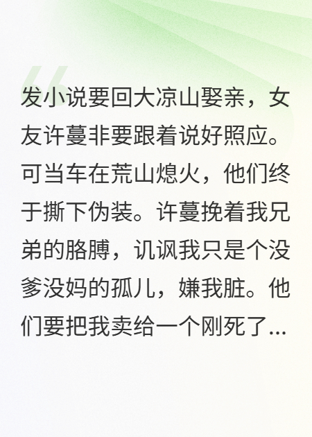 发小娶亲，我被女友卖给寡妇配隐婚