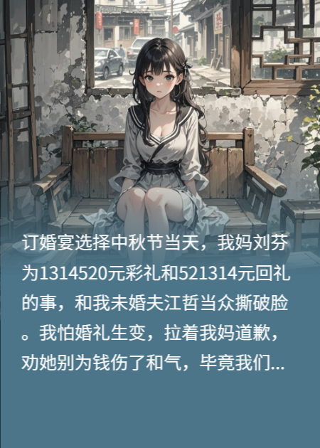 我妈要1314520元彩礼，未婚夫要521314元回礼