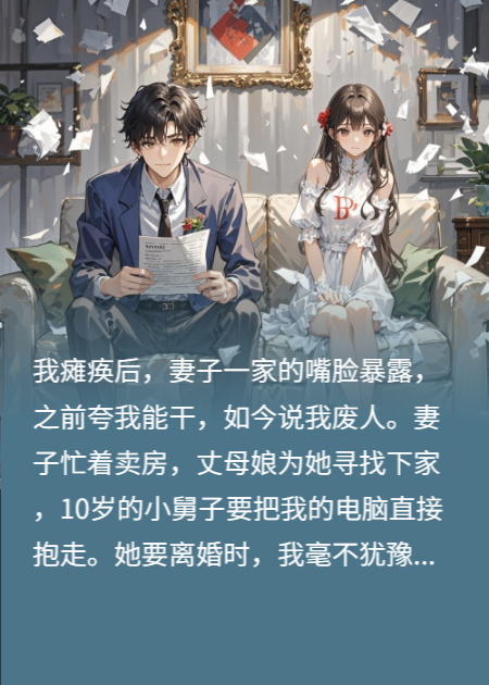 瘫痪后妻子一家骂我废人，我做她闺蜜的好老公
