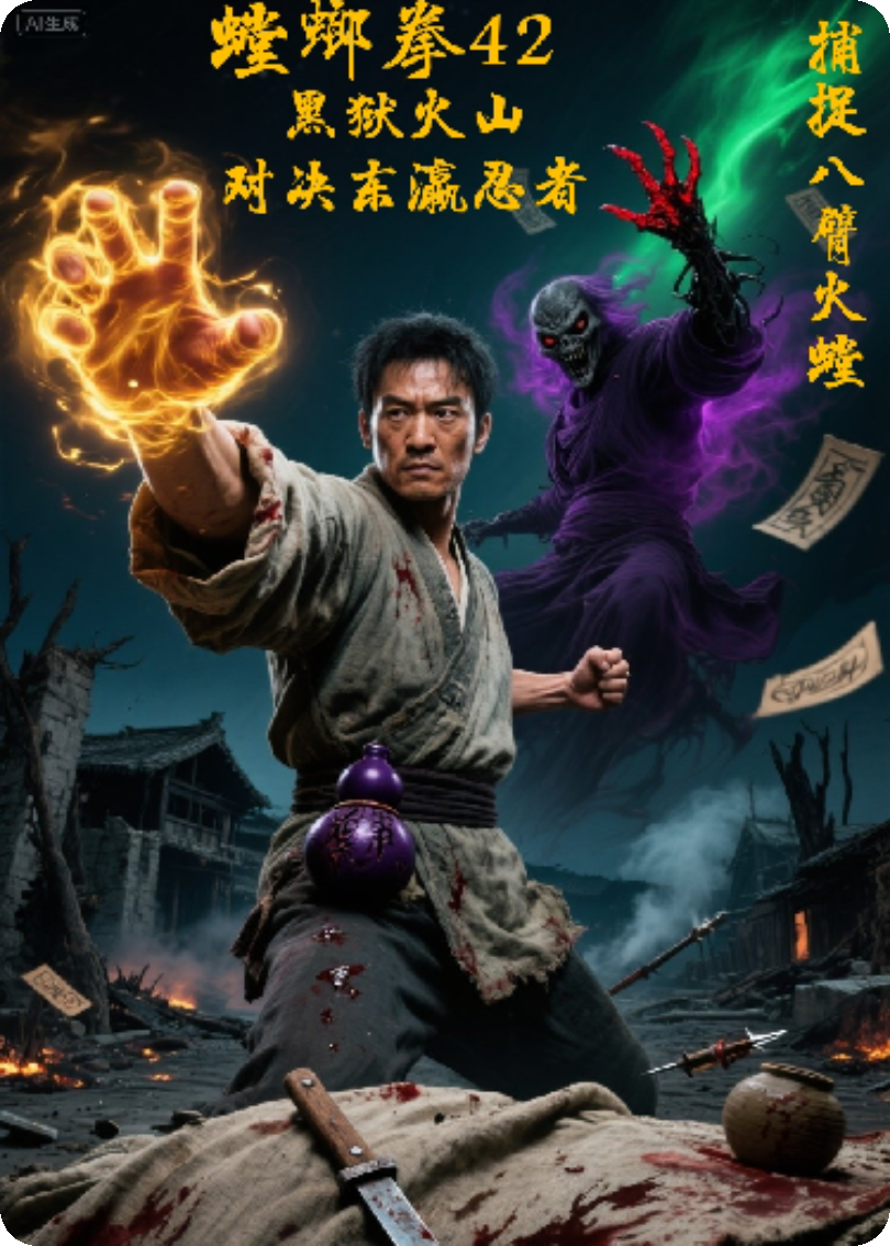 螳螂拳42黑狱火山·对决东瀛忍者·捕捉八臂火螳