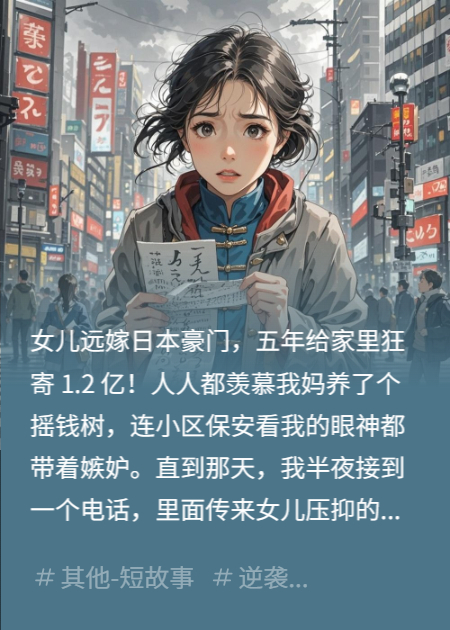 女儿远嫁日本5年，不断寄回1.2亿，得知真相后我崩溃了