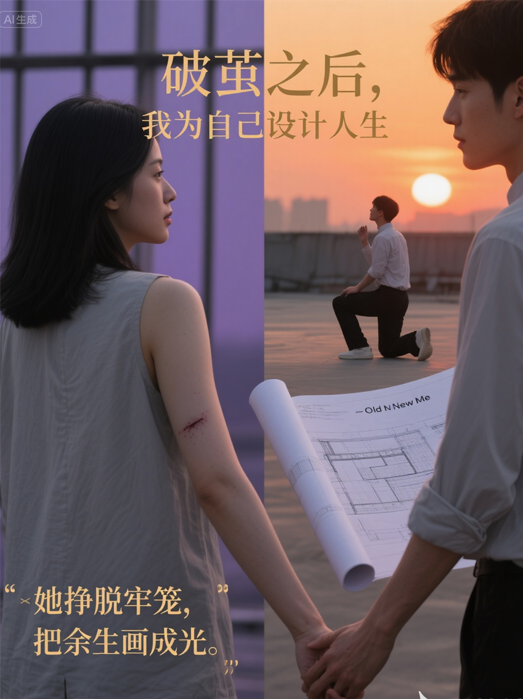 前夫跪地求复合，她却牵着新爱之手微笑离开