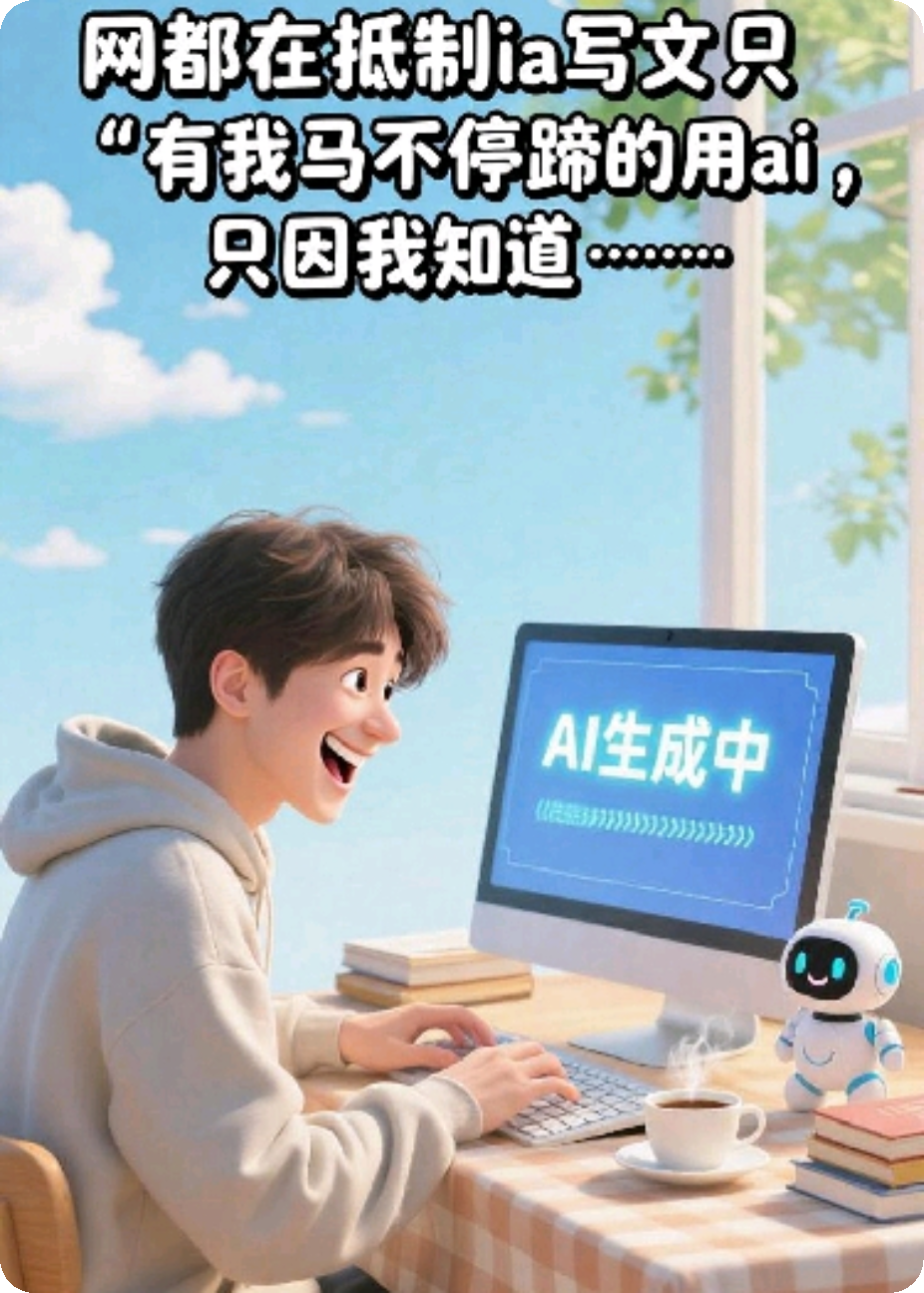 全网都在抵制ai写文只有我马不停蹄的用ai，只因我知道