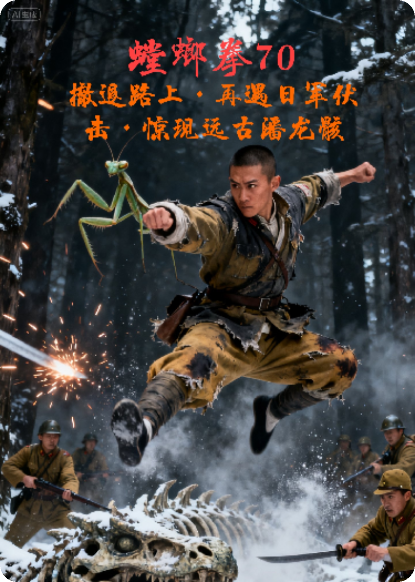 螳螂拳70撤退路上·再遇日军伏击·惊现远古潘龙骸