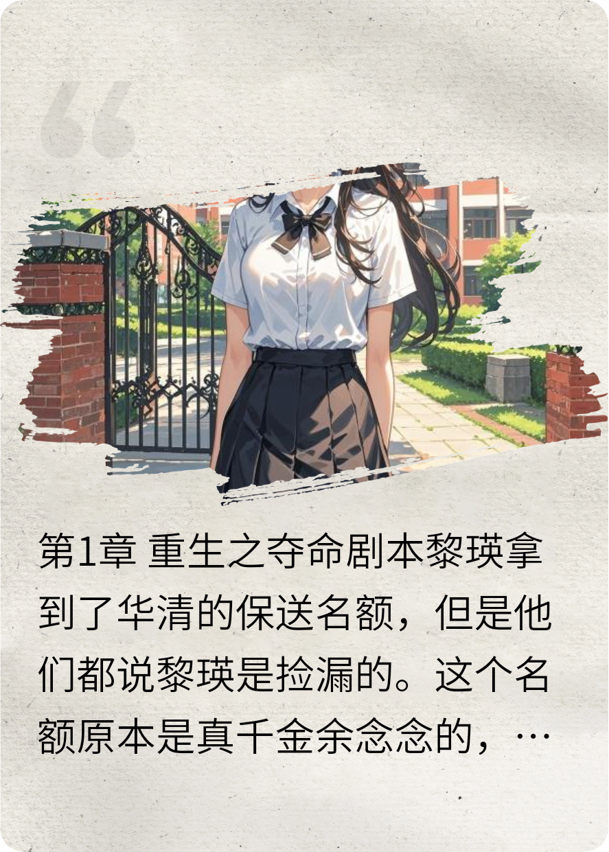 没了华清保送名额，重获一世，我照样光鲜亮丽