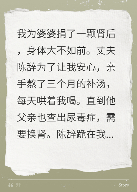 捐肾扶贫后，我反手让他家绝户