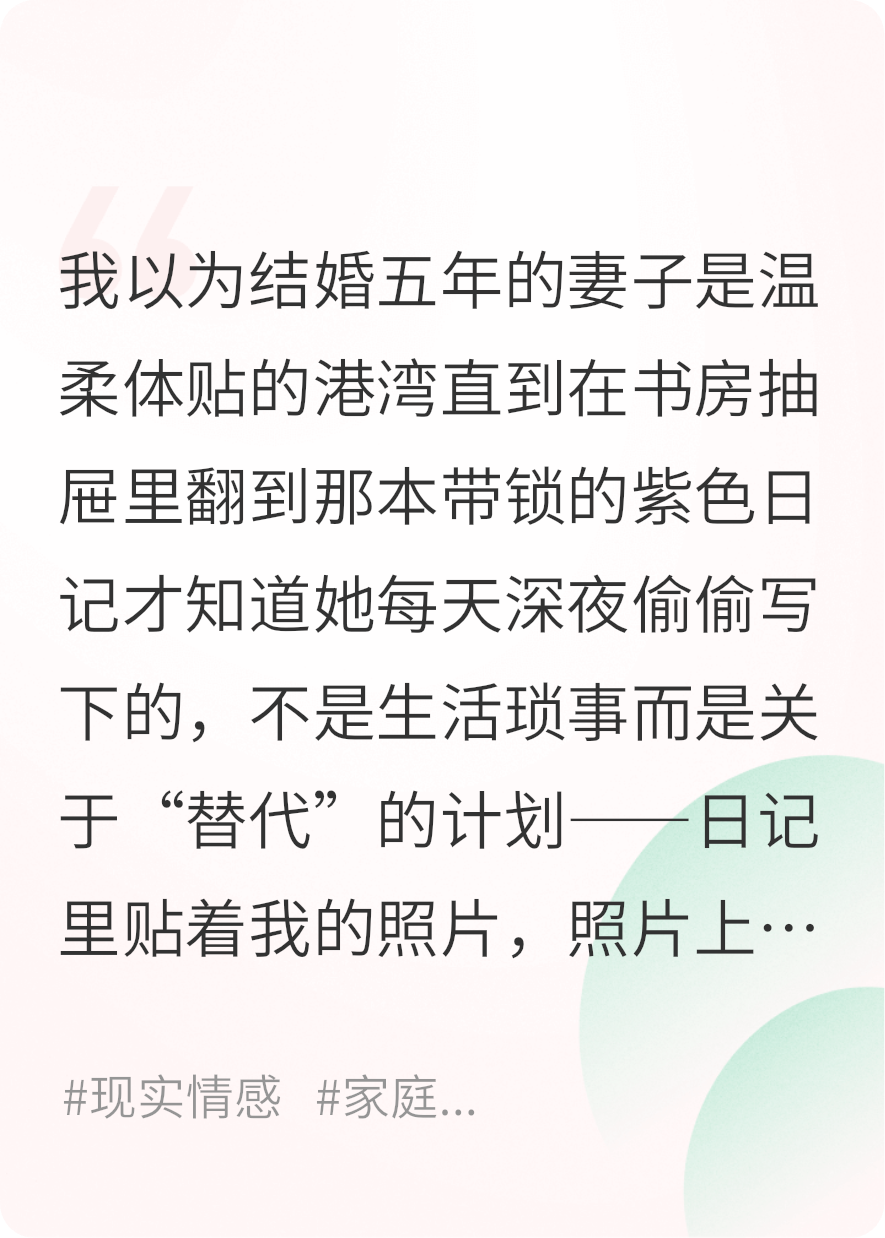 发现妻子的日记后，她慌了