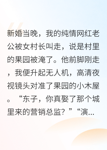 老公出轨女村长，我反手送他入狱