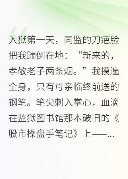 被兄弟背叛入狱后，我靠监狱图书馆成了金融巨鳄