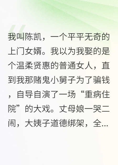 小舅子住院，我老婆捐了栋楼