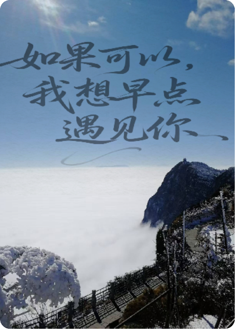 如果可以，我想早点遇见你