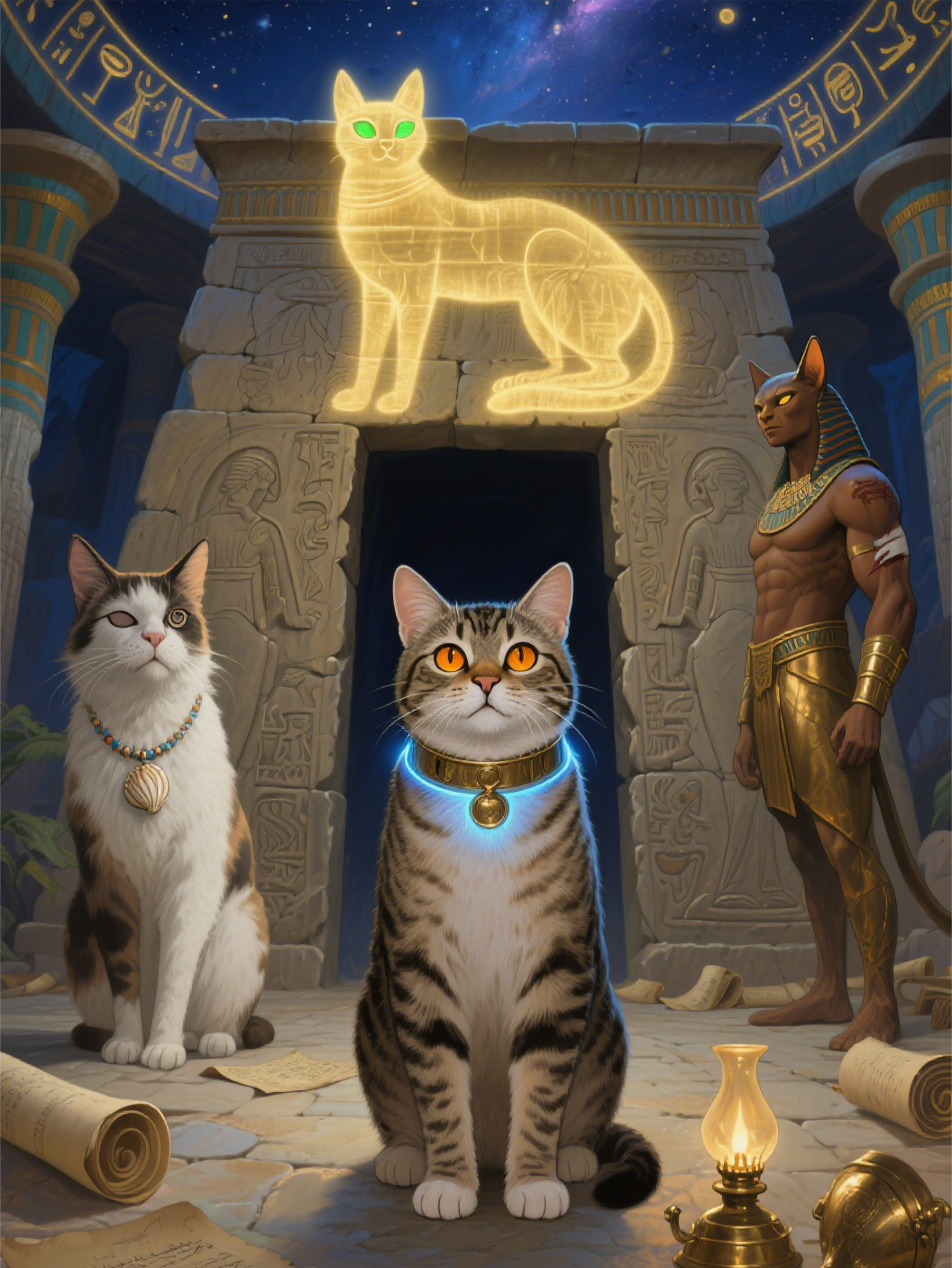 神庙深处的猫影秘藏