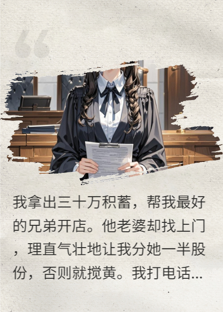 借我三十万开店，他老婆竟要一半股份直接送他们上法庭