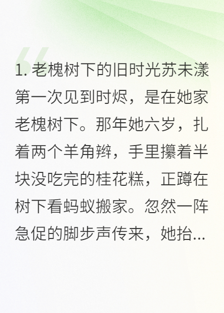时烬，别再弄丢你的苏未漾