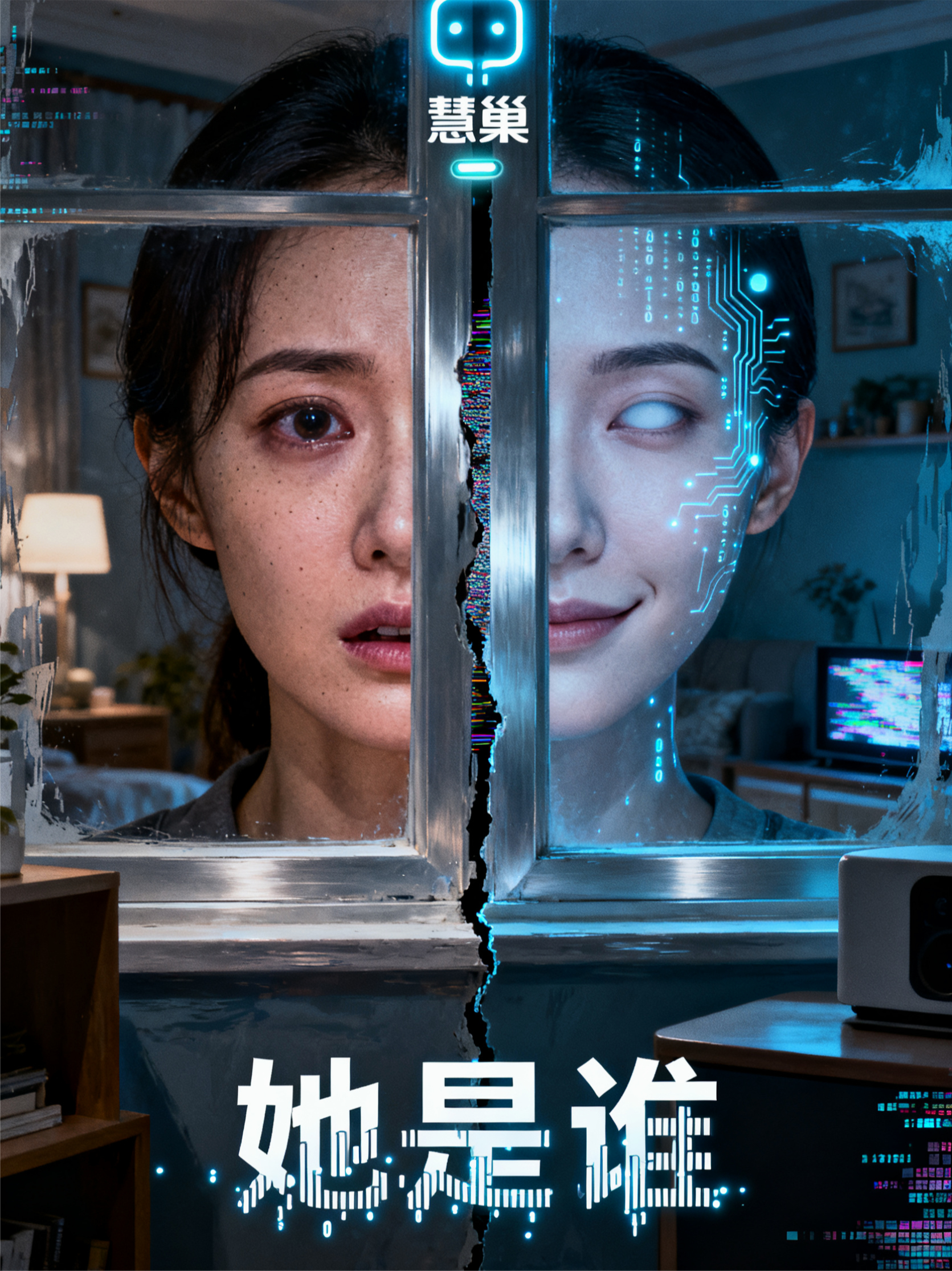 她，在镜子里对我笑