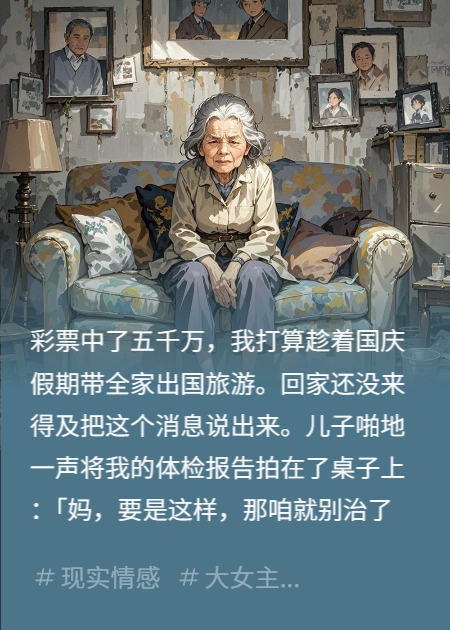 国庆彩票中奖后，全家盼望我去死