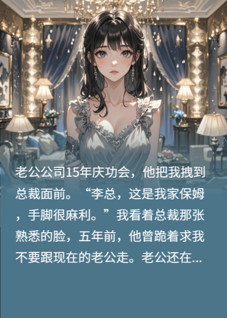 庆功宴上，老公拉着我向总裁说：这是我家保姆。我笑了