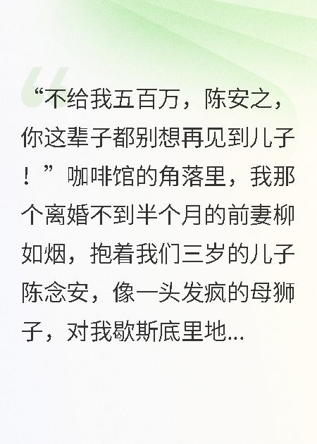 她拿我儿子当筹码，我笑了