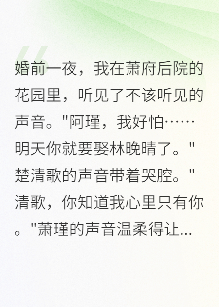 婚前一夜他背叛三日后太子娶我为妃