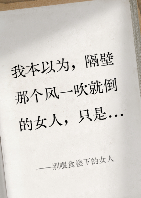 别喂食楼下的女人
