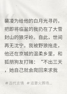 他赌我三日必归，却等来了我的半截残骨