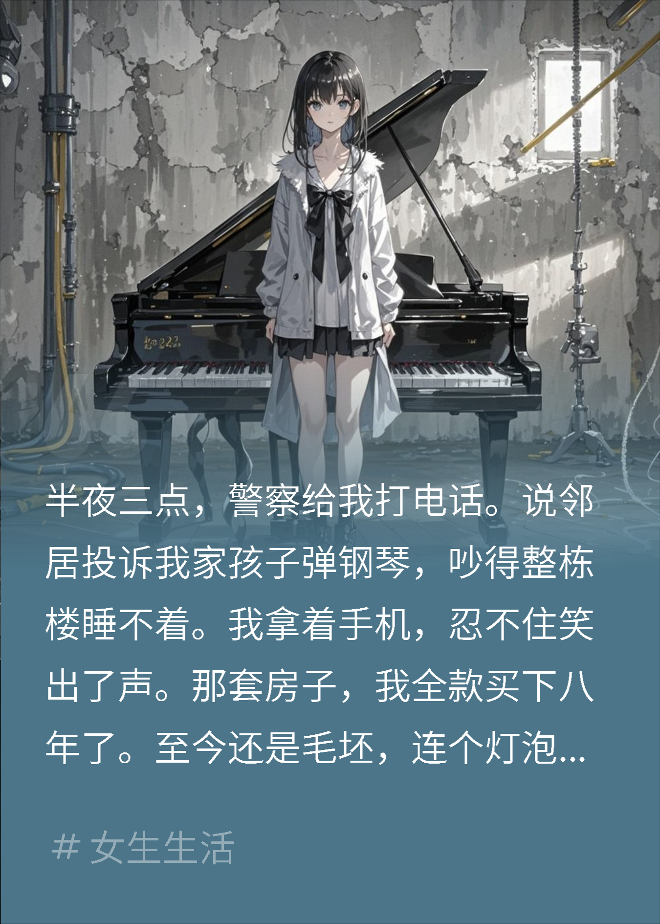 邻居投诉我家半夜弹琴扰民，可我那套还是毛坯房