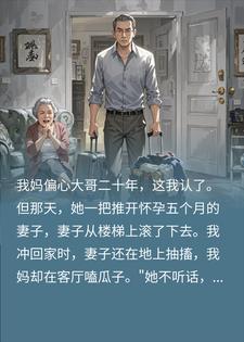 孕妻从楼上滚下后，我把偏心妈送去大哥家，她当场炸了