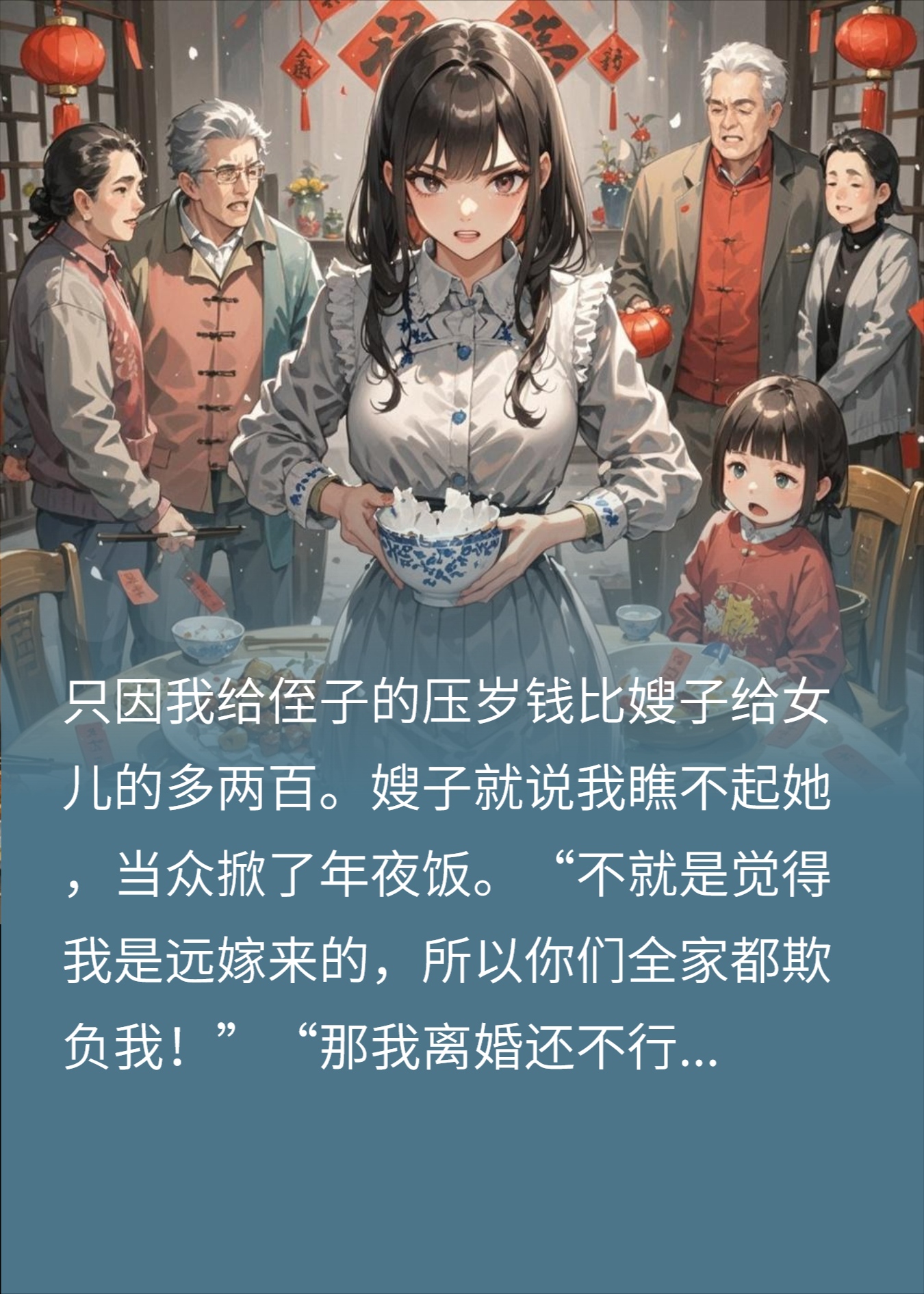 去年嫂子掀桌年夜饭，今年到我了