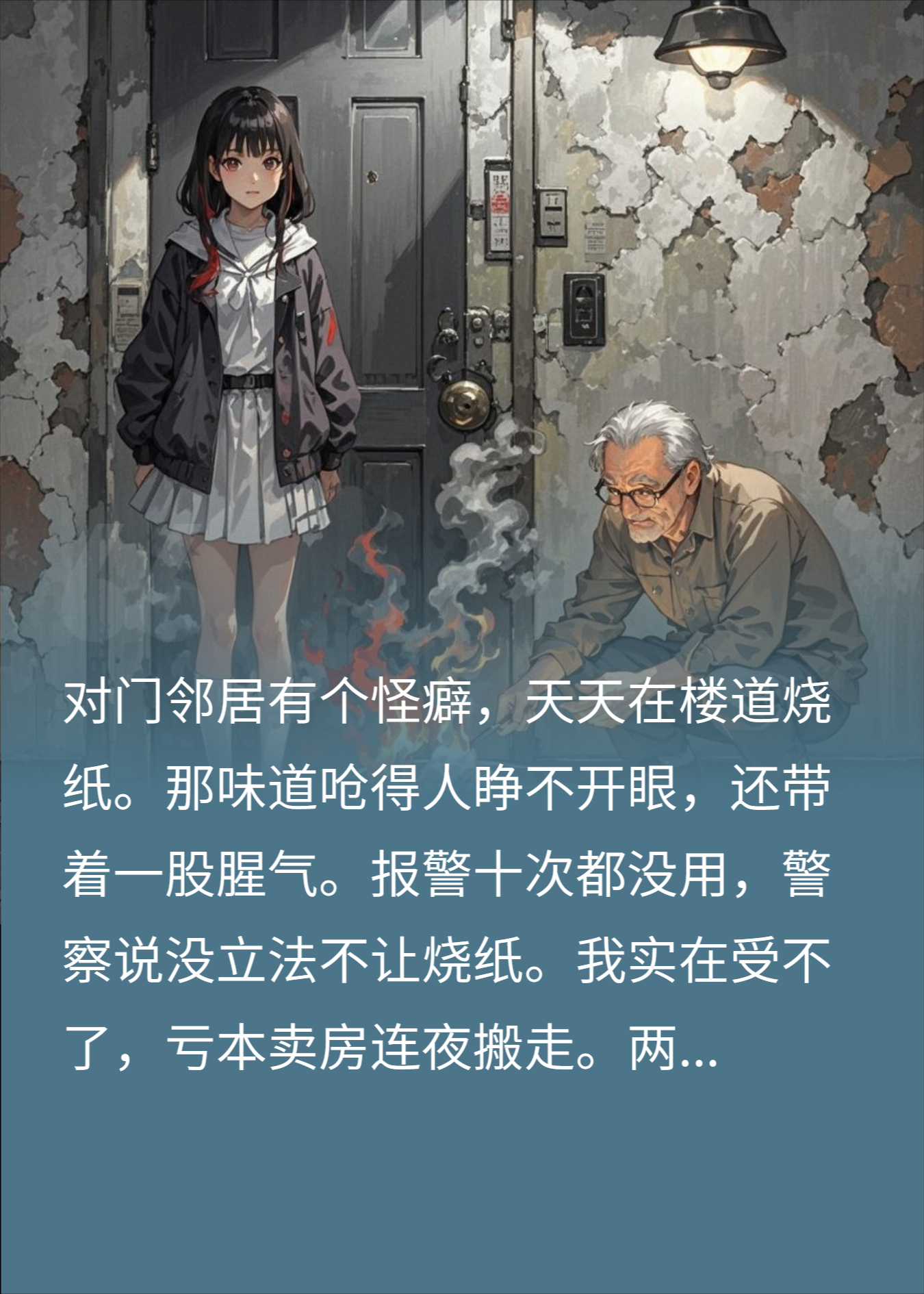 邻居烧纸我不满搬走，半月后物业来电，我傻眼了