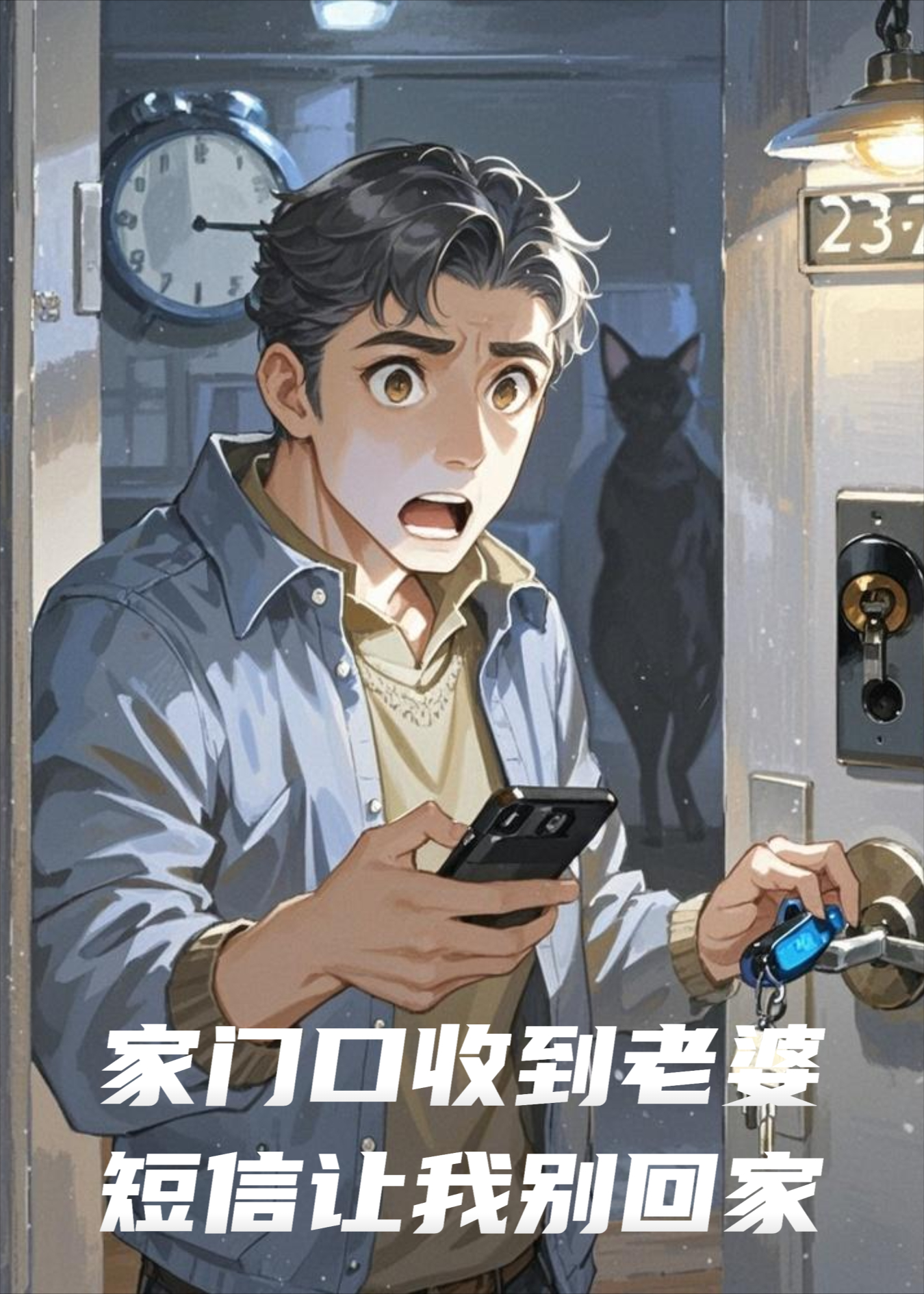 在家门口收到老婆短信，让我今晚不要回家