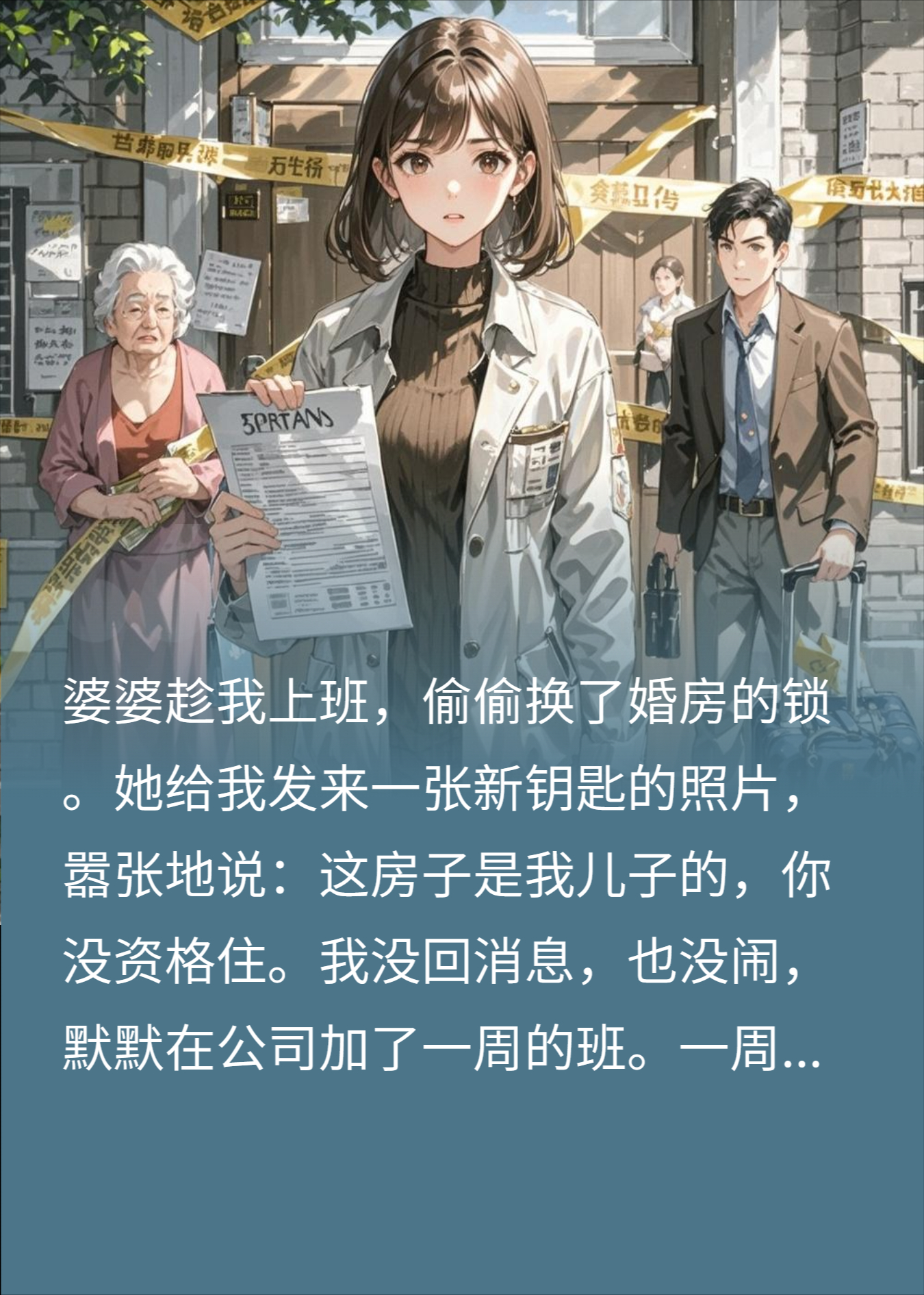 婆婆换锁占婚房我没闹，拖行李来住？法院封条教做人