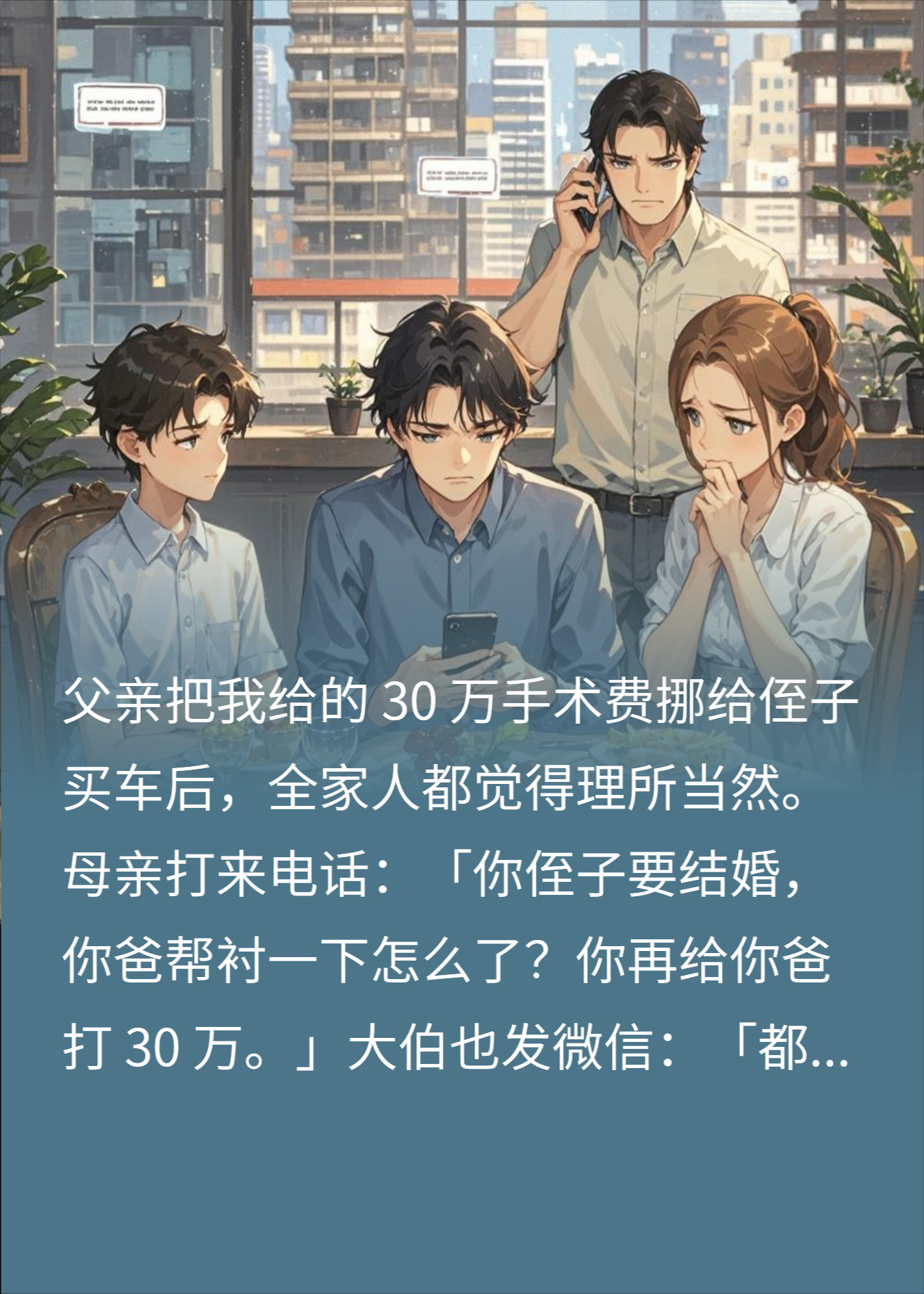 爹偷转30万给侄买车？我反手停掉2万额度卡，他气炸了