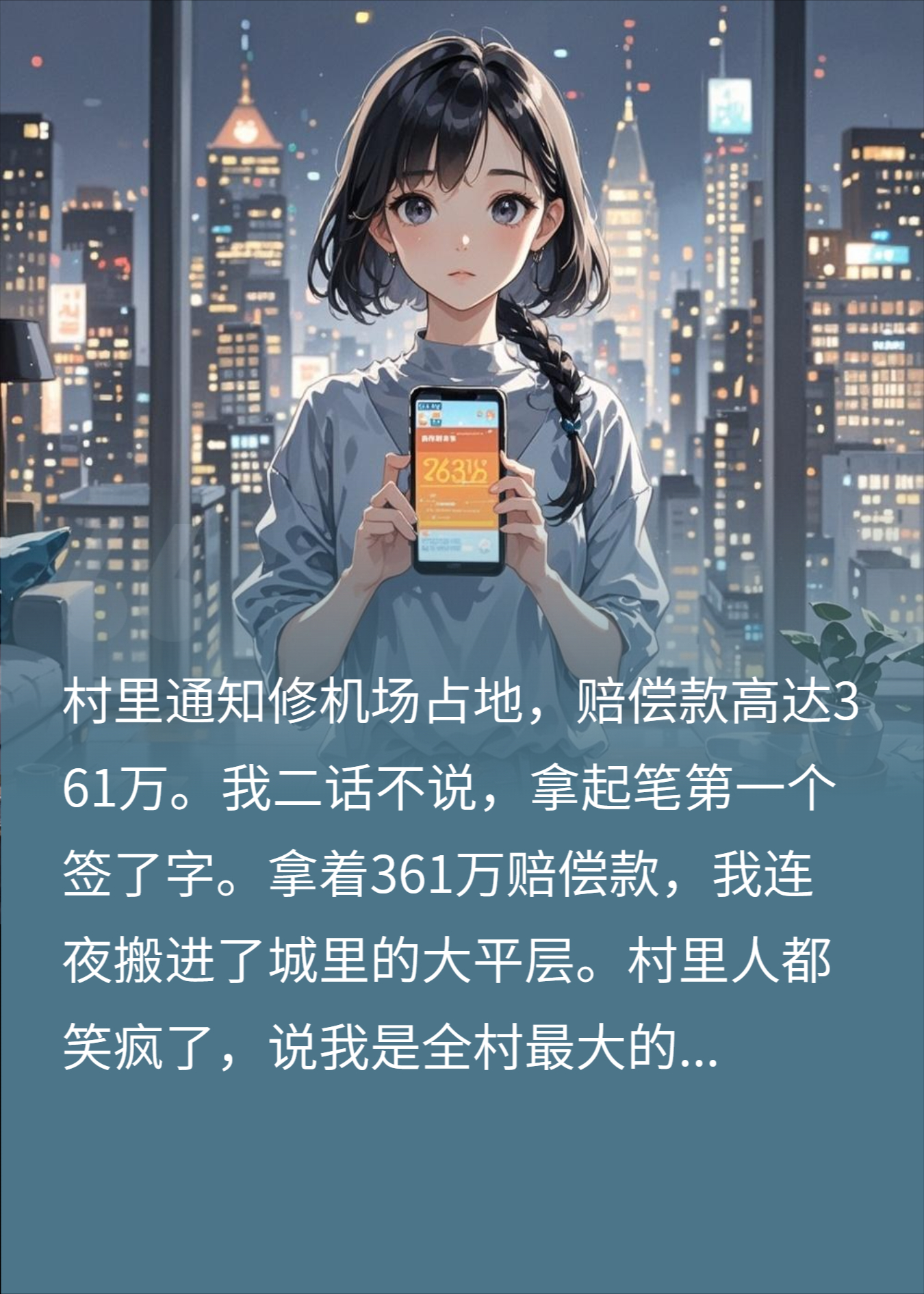 村里拆迁修机场，我拿钱就走人，一年后全村钉子户悔疯