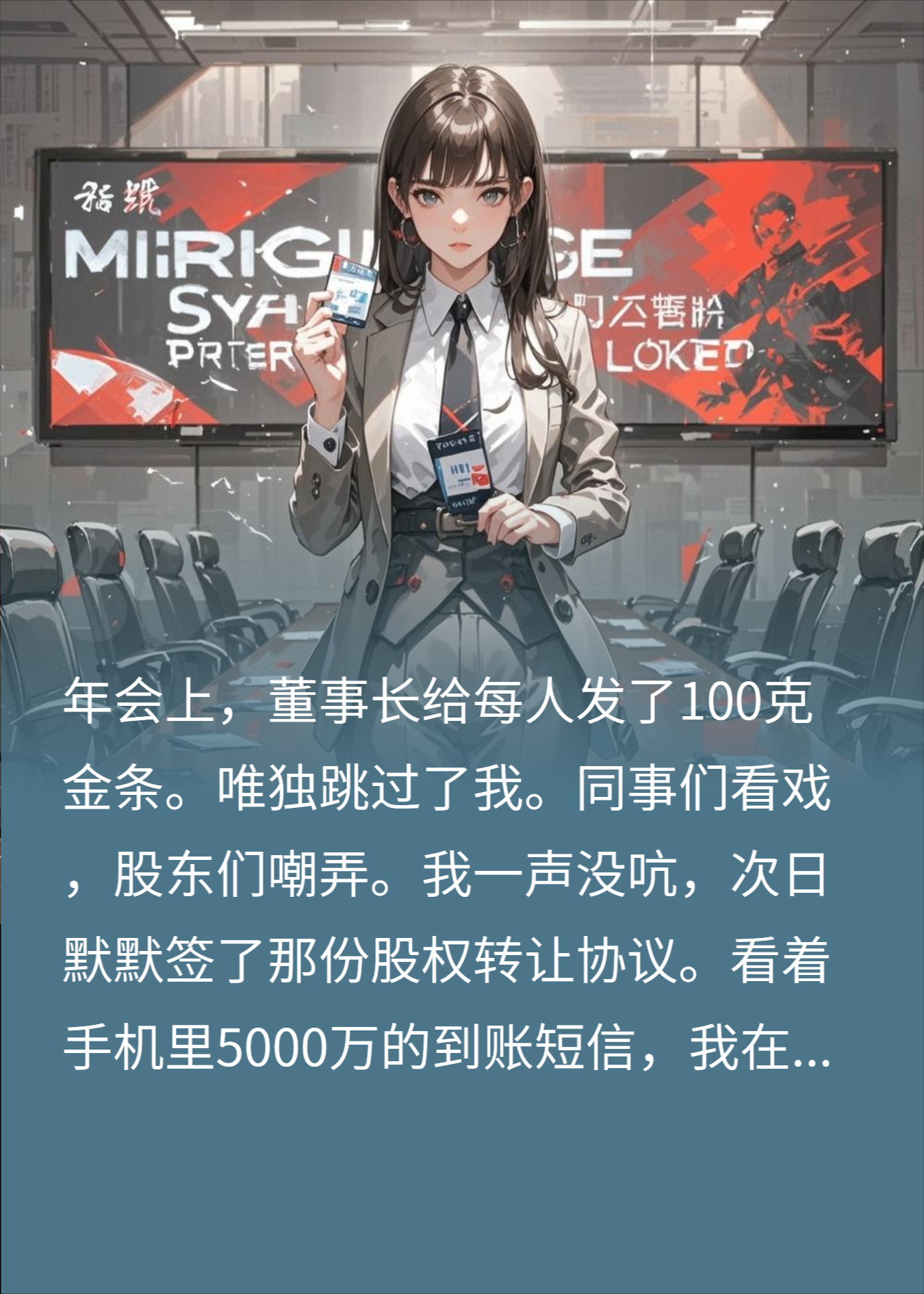年会金条独漏我，我携5000万掰断工牌，董事长当场下跪