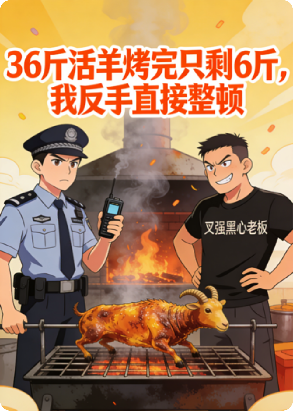 36斤活羊烤完只剩6斤，我直接反手整顿
