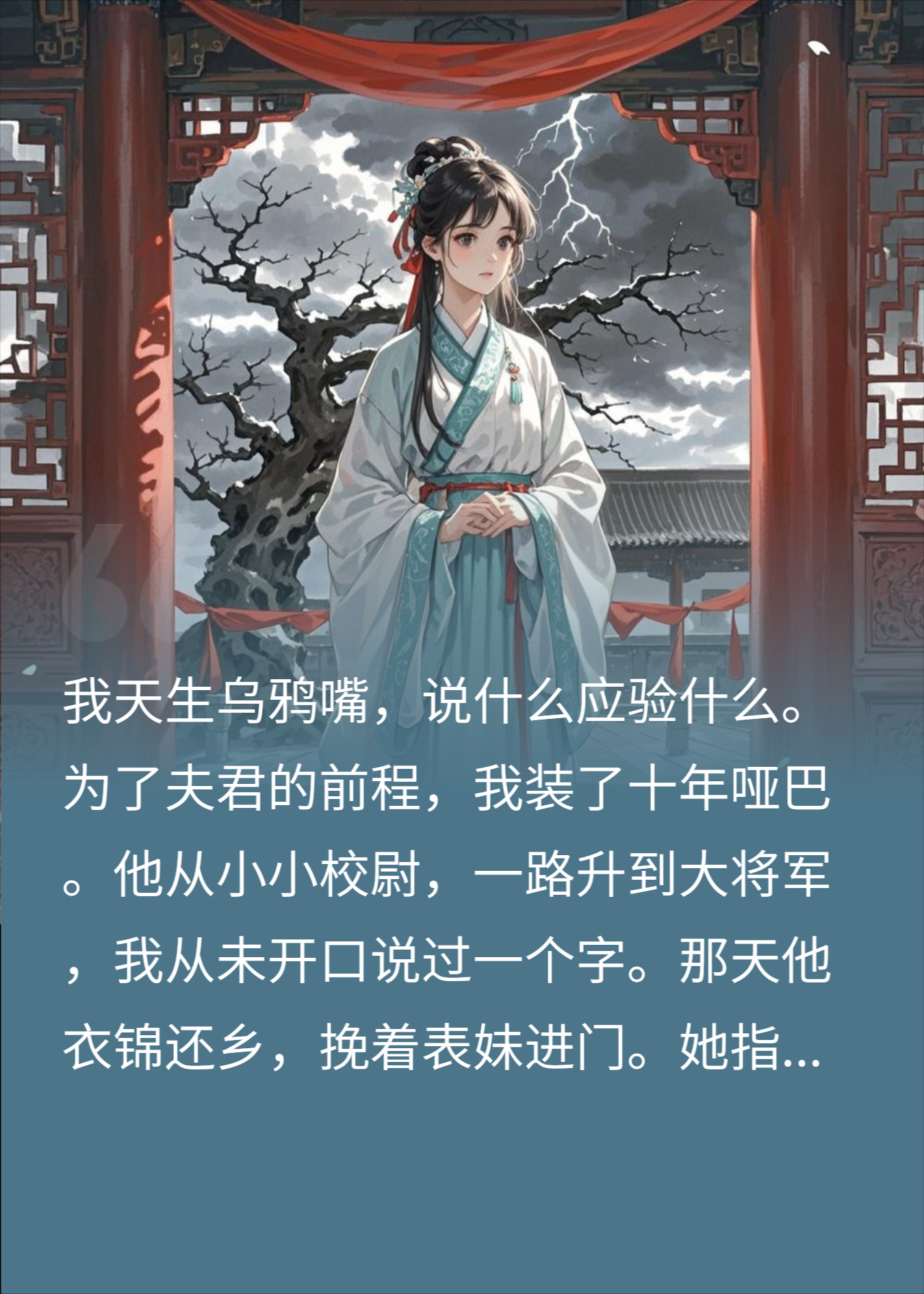 装哑十年助夫，我天生乌鸦嘴，说什么应验什么