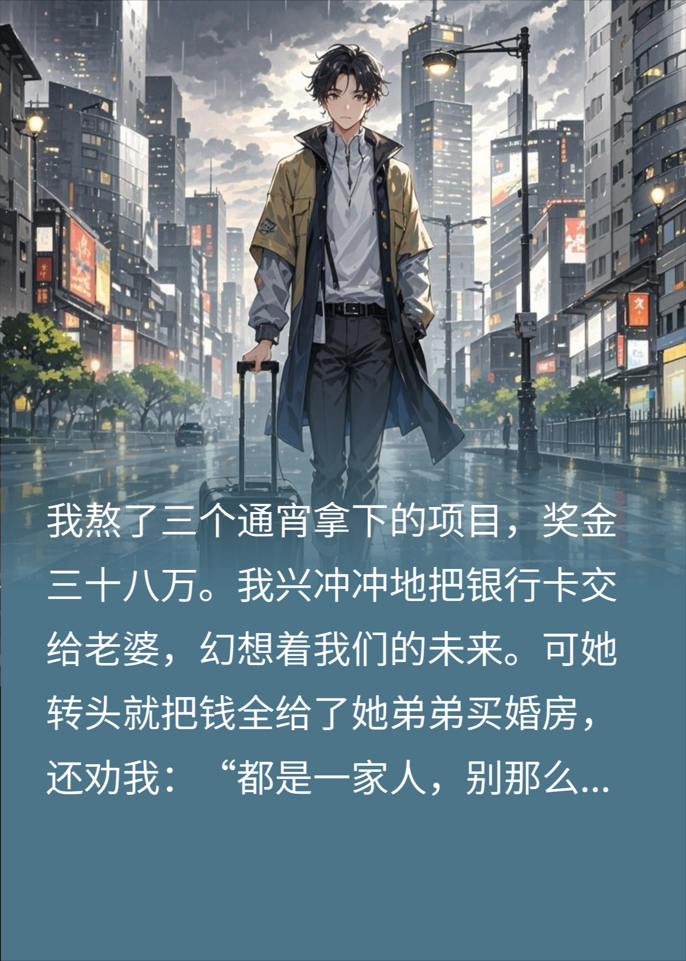 熬三夜赚38万，老婆转手给弟买婚房