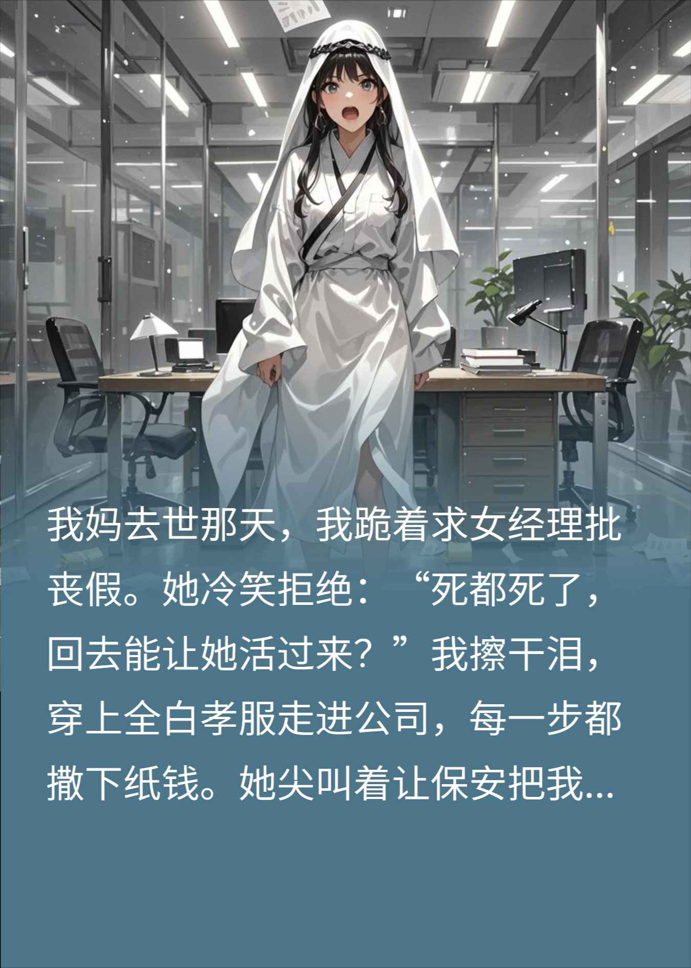 母亲去世后，女领导不让我请假，我带孝上班后，她疯了